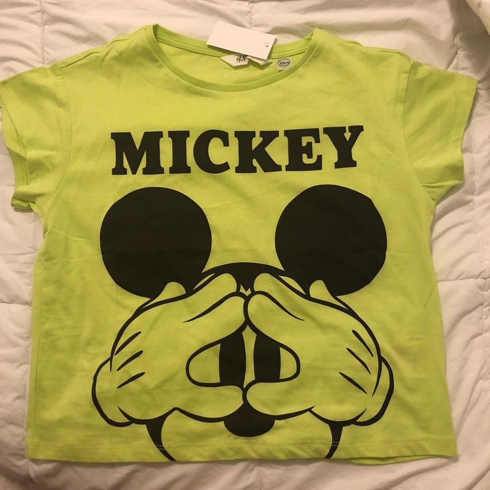 Peek a boo MICKEY Disney junior neon crop top